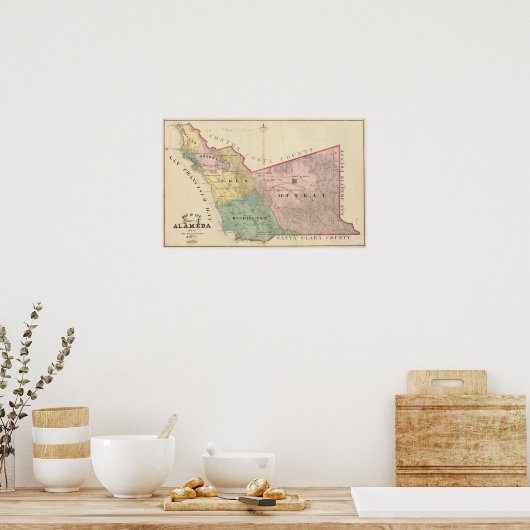 Alameda County map Poster (Keuken)
