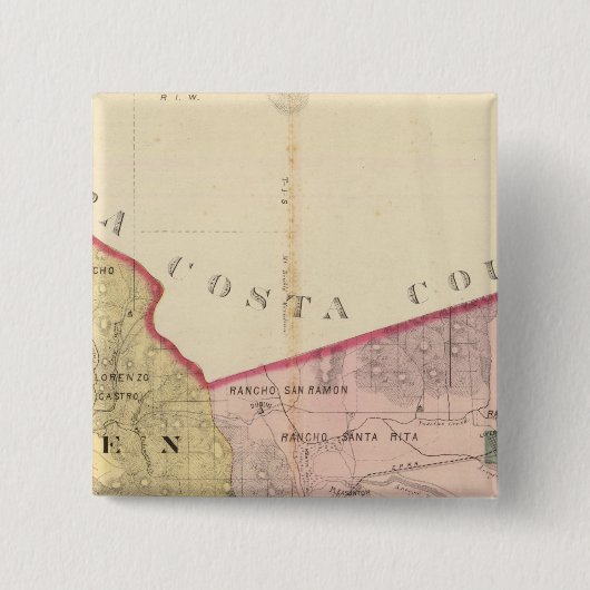 Alameda County map Vierkante Button 5,1 Cm (Voorkant)