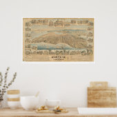 Alameda. Panoramische kaart (0540A) Poster (Keuken)