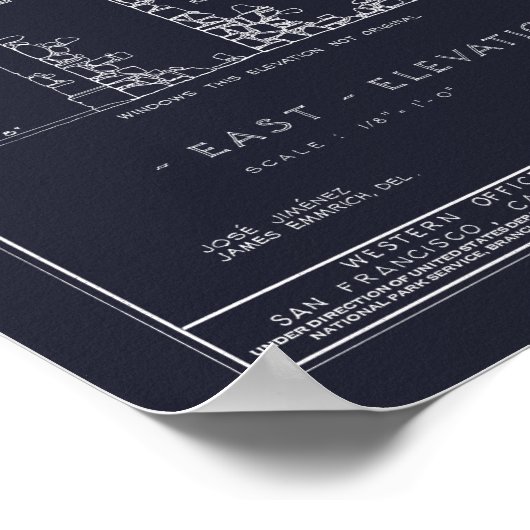 Alamo Architecture Blueprints Poster (Hoek)