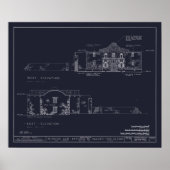 Alamo Architecture Blueprints Poster (Voorkant)