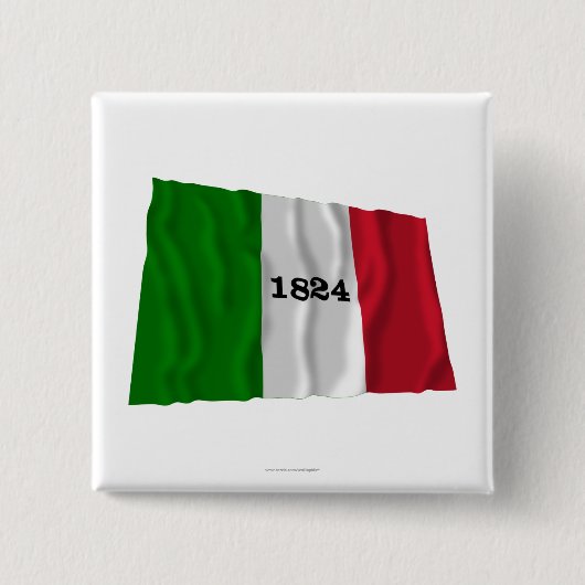 Alamo Flag Vierkante Button 5,1 Cm (Voorkant)