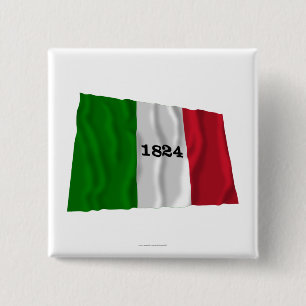 Alamo Flag Vierkante Button 5,1 Cm