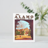 Alamo, fort, San Antonio, Texas, vintage Briefkaart (Staand voorkant)