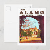 Alamo, fort, San Antonio, Texas, vintage Briefkaart (Voorkant / Achterkant)