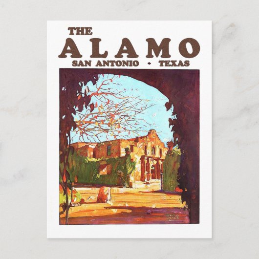 Alamo, fort, San Antonio, Texas, vintage Briefkaart (Voorkant)