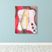 Alamo Gitaar 1 Canvas Afdruk (Insitu (Houten vloer))