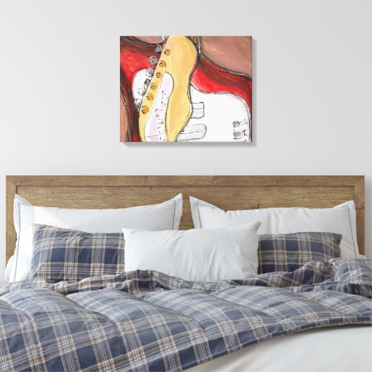 Alamo Gitaar 2 Canvas Afdruk (Insitu (Slaapkamer))