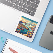 Alamo Lake Arizona 3 Inch Vinyl Sticker (Laptop met iPhone)