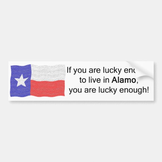 Alamo Lucky Bumpersticker (Voorkant)
