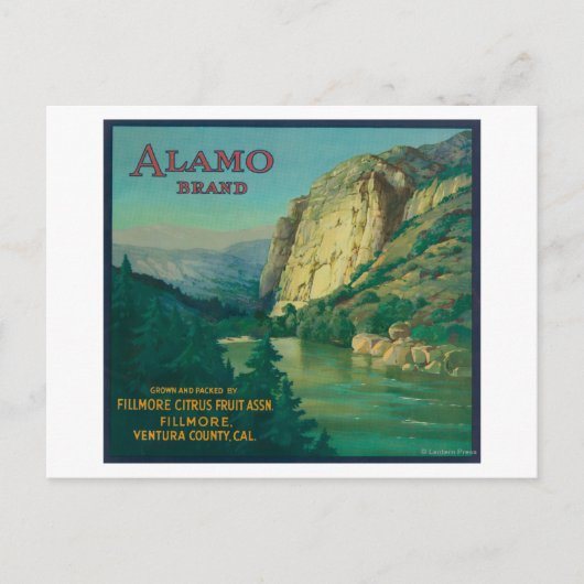 Alamo Oranje LabelFillmore, CA Briefkaart (Voorkant)