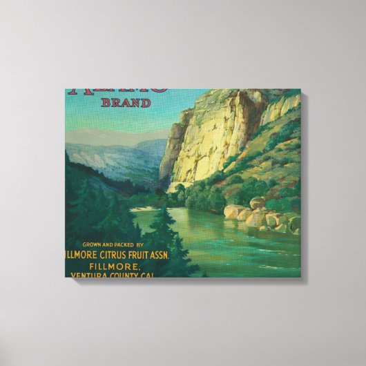 Alamo Oranje LabelFillmore, CA Canvas Afdruk (Voorkant)