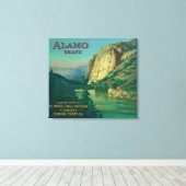 Alamo Oranje LabelFillmore, CA Canvas Afdruk (Insitu (Houten vloer))