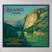 Alamo Oranje LabelFillmore, CA Poster (Voorkant)