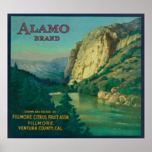 Alamo Oranje LabelFillmore, CA Poster