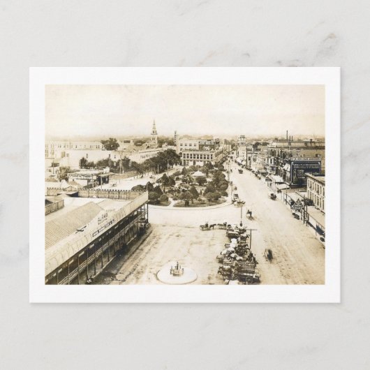 Alamo Plaza, San Antonio, Texas, Vintage 1910 Briefkaart (Voorkant)