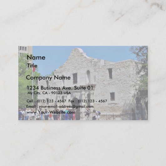 Alamo San Antonio Forts Texas Visitekaartje (Voorkant)