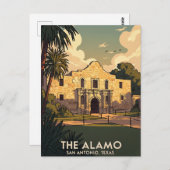 Alamo San Antonio Texas Reizen Briefkaart (Voorkant / Achterkant)