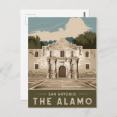 Alamo San Antonio, Texas, Vintage Briefkaart (Voorkant / Achterkant)
