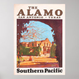 Alamo San Antonio Texas, zuidelijk deel van de St Poster