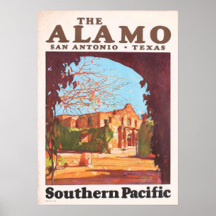  Alamo San Antonio Texas, zuidelijk deel van de St Poster