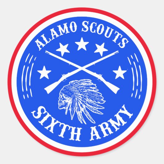 ALAMO SCOUTS 6E LEGER LOGO RONDE STICKER (Voorkant)