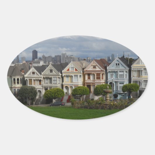 Alamo Square, San Francisco Ovale Sticker (Voorkant)