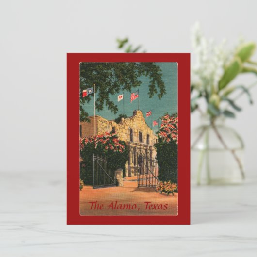 Alamo Vintage Texas Uitnodiging (Staand voorkant)