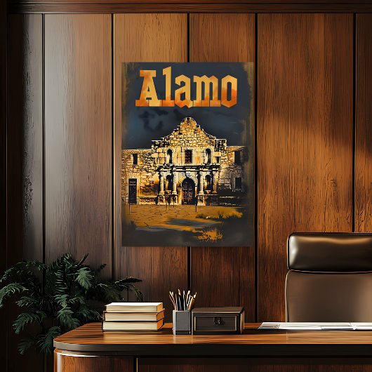 Alamo Vintage Travel Poster