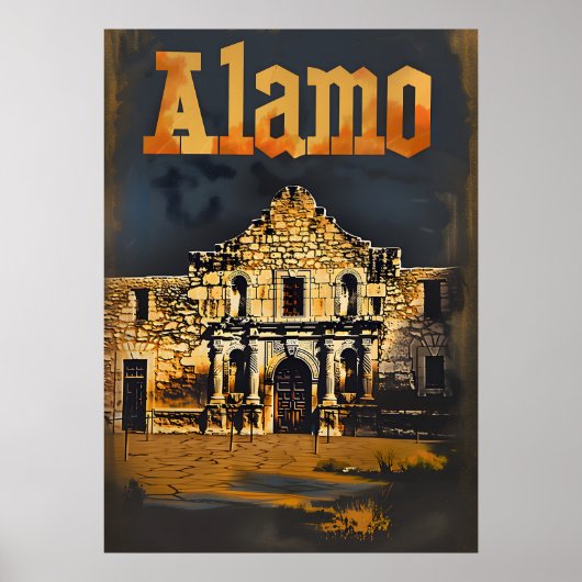 Alamo Vintage Travel Poster (Voorkant)
