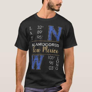 Alamogordo New mexico Latitude en Lengtegraad T-shirt