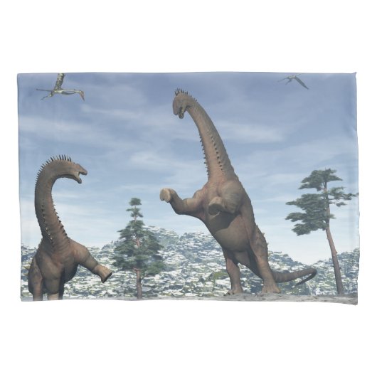 Alamosaurus dinosaurus gevecht - 3D rendering Kussensloop (Voorkant)