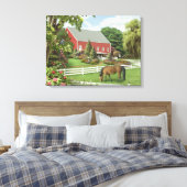 Alan Giana "Bladeren van groen" Canvas Print (Insitu (Slaapkamer))