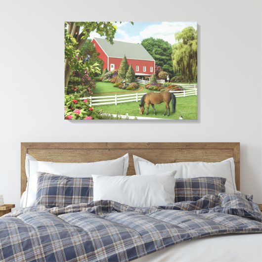 Alan Giana "Bladeren van groen" Canvas Print (Insitu (Slaapkamer))
