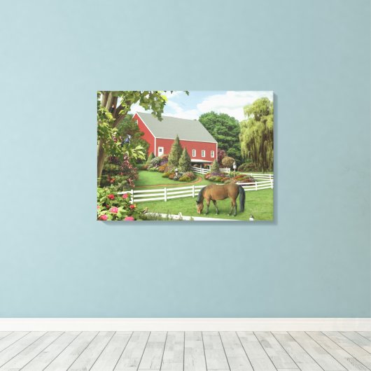 Alan Giana "Bladeren van groen" Canvas Print (Insitu (Houten vloer))