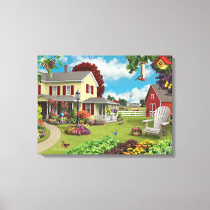 Alan Giana "Country Home" Vinyl Fotobehang Canvas Afdruk