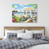 Alan Giana "Gazebo bij het Zee" Canvas Print (Insitu (Slaapkamer))