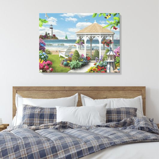 Alan Giana "Gazebo bij het Zee" Canvas Print (Insitu (Slaapkamer))