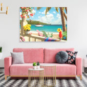 Alan Giana "Island Retreat" Vinyl Fotobehang Canvas Afdruk (Insitu (Woonkamer))