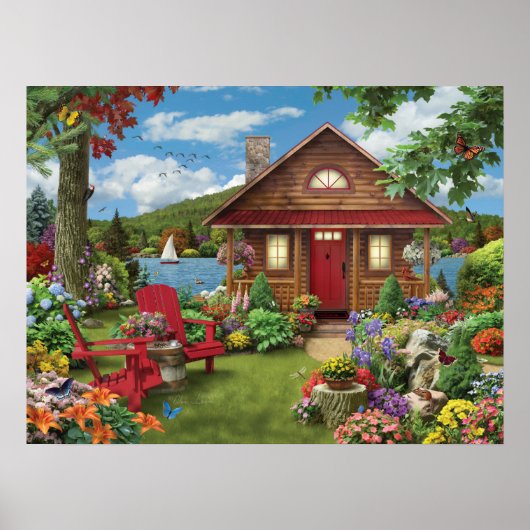 Alan Giana "Lakeside Retreat"-Poster Poster (Voorkant)