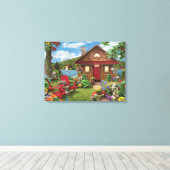 Alan Giana "Lakeside Retreat" Vinyl Fotobehang Canvas Afdruk (Insitu (Houten vloer))