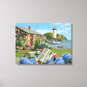 Alan Giana "Lobster Cove 2" Vinyl Fotobehang Canvas Afdruk