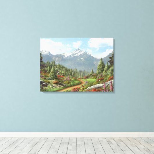 Alan Giana "Naar de Berg" Canvas Print (Insitu (Houten vloer))