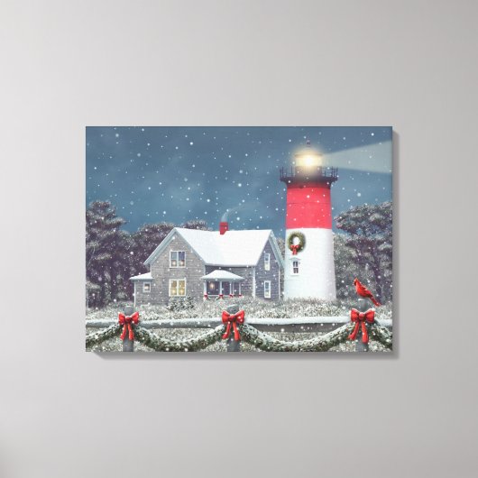 Alan Giana "Nauset Light Christmas" Canvas Print (Voorkant)