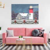 Alan Giana "Nauset Light Christmas" Canvas Print (Insitu (Woonkamer))