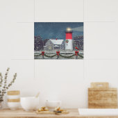 Alan Giana "Nauset Light Kerstmis"-Poster Poster (Keuken)