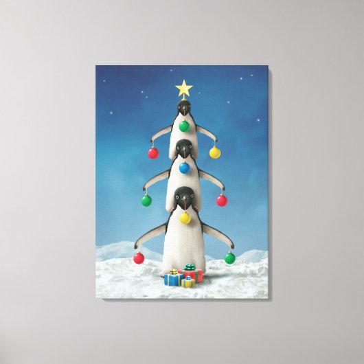 Alan Giana "Oh Penguin Tree" Vinyl Fotobehang Canvas Afdruk (Voorkant)