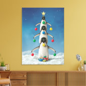 Alan Giana "Oh Penguin Tree" Vinyl Fotobehang Canvas Afdruk (Insitu (Woonkamer))