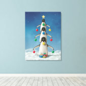 Alan Giana "Oh Penguin Tree" Vinyl Fotobehang Canvas Afdruk (Insitu (Houten vloer))
