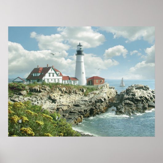 Alan Giana "Portland Head Light"-Poster Poster (Voorkant)
